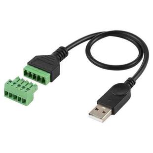 USB Male to 5 Pin Pluggable Terminals Solder-free USB Connector Solderless Connection Adapter Cable, Length: 30cm