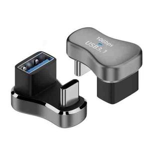 140W 20Gbps USB-C / Type-C Male to USB Female U-shaped Elbow Charging Adapter