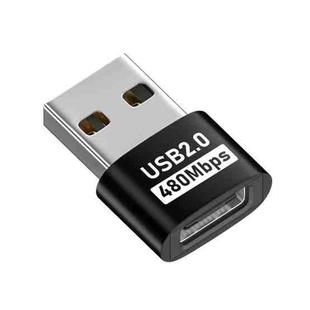 USB 2.0 Male to Female Type-C Adapter (Black)