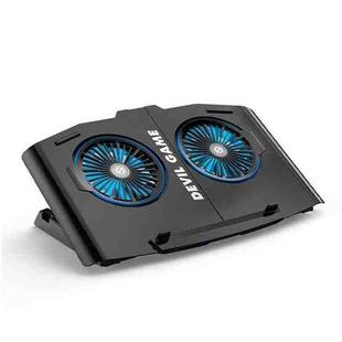 SH-009SR Mute Dual-fan Laptop Radiator Four-speed Adjustable Computer Base for Laptops Under 17.3 inch (Blue Light)