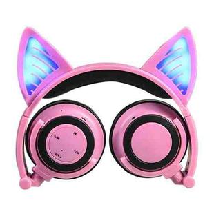 Foldable Wireless Bluetooth V4.2 Glowing Cat Ear Headphone Gaming Headset with LED Light & Mic, For iPhone, Galaxy, Huawei, Xiaomi, LG, HTC and Other Smart Phones(Pink)