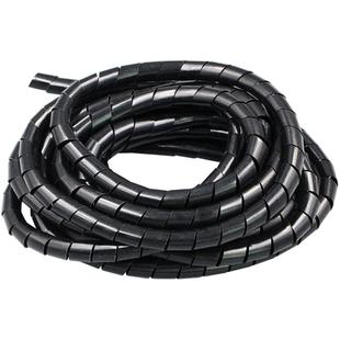 15m PE Spiral Pipes Wire Winding Organizer Tidy Tube, Nominal Diameter: 6mm(Black)