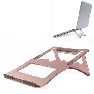 Aluminum Alloy Cooling Holder Desktop Portable Simple Laptop Bracket, Two-stage Support, Size: 21x26cm (Rose Gold)