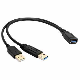 2 in 1 USB 3.0 Female to USB 2.0 + USB 3.0 Male Cable for Computer / Laptop, Length: 29cm