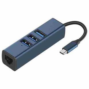 RDS 6307-3 USB-C / Type-C to USB3.0 + Dual USB2.0 + RJ45 4 in 1 HUB Adapter