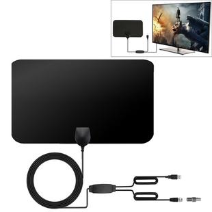 60 Miles Range 25dBi High Gain Amplified Digital HDTV Indoor Outdoor TV Antenna with 4m Coaxial Cable & IEC Adapter