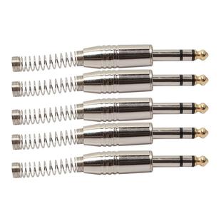 5 PCS 6.35mm Metal Audio Plug Stereo Microphone Cord Plug