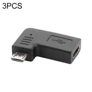 3 PCS LY-U2T078 USB-C / Type-C Female to Micro USB 5 Pin Left Elbow Male Charging Adapter