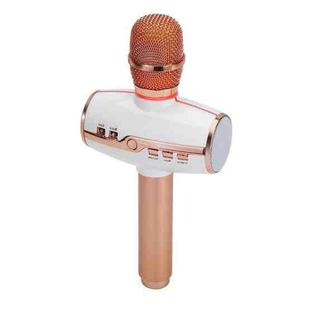 H9 High Sound Quality Handheld KTV Karaoke Recording Colorful RGB Neon Lights Bluetooth Wireless Condenser Microphone, For Notebook, PC, Speaker, Headphone, iPad, iPhone, Galaxy, Huawei, Xiaomi, LG, HTC and Other Smart Phones(Rose Gold)