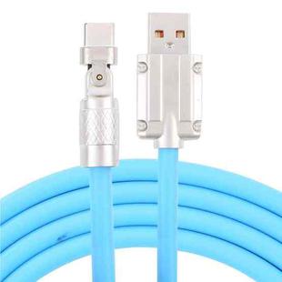 Mech Series 6A 120W USB to Type-C 180-degree Metal Plug Fast Charging Cable, Length: 1.2m(Blue)