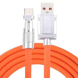 Mech Series 6A 120W USB to Type-C 180-degree Metal Plug Fast Charging Cable, Length: 1.8m(Orange)