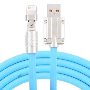 Mech Series 6A 120W USB to 8 Pin 180-degree Metal Plug Fast Charging Cable, Length: 1.8m(Blue)