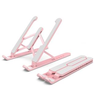 Laptop Stand Desktop Raise Bracket Cooling Base Lifting Holder Foldable (Pink)