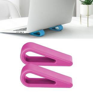 2 PCS Simple Notebook Computer Bracket Adjustable Height Increase Heat Dissipation Base Pad Holder (Rose Red)