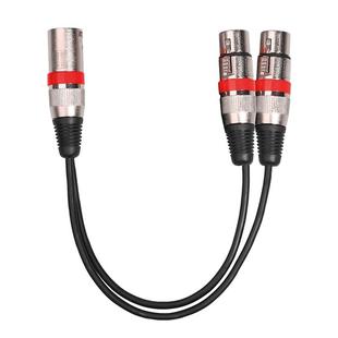 2055MFF-03 2 In1 XLR Male to Double Female Microphone Audio Cable, Length: 0.3m(Red)