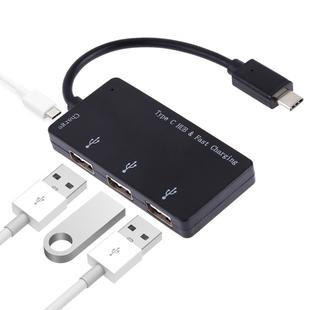 3 in 1 Type-C to Type-C + Card reader + 2 x USB Interfaces Charging HUB, Support PD Fast Charging(Black)