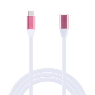 USB-C / Type-C Male to USB-C Female Aluminum Alloy Extender Extension Cable, Length: 1m(Pink)