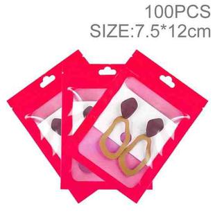100pcs 7.5×12cm HD Transparent Window Phone Case Decoration Sealed Bag (Rose Red)