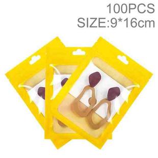 100pcs 9×16cm HD Transparent Window Phone Case Decoration Sealed Bag(Yellow)