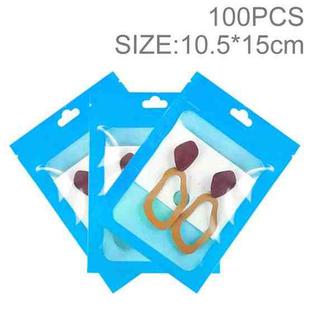 100pcs 10.5×15cm HD Transparent Window Phone Case Decoration Sealed Bag (Sky Blue)