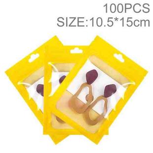 100pcs 10.5×15cm HD Transparent Window Phone Case Decoration Sealed Bag (Yellow)