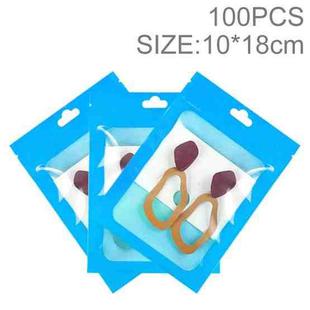 100pcs 10×18cm HD Transparent Window Phone Case Decoration Sealed Bag (Sky Blue)