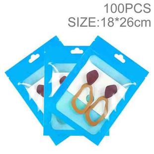 100pcs 18×26cm HD Transparent Window Phone Case Decoration Sealed Bag(Sky Blue)