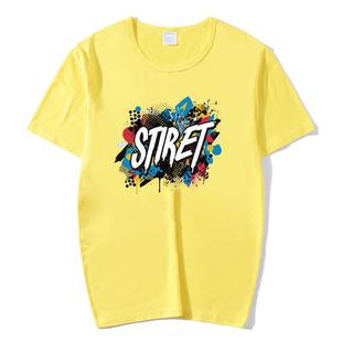 Round Neck Modal Short Sleeve T-shirt Custom Made Print On Your Demand, Size: XXL (Yellow)