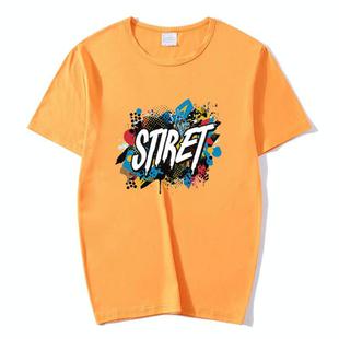 Round Neck Modal Short Sleeve T-shirt Custom Made Print On Your Demand, Size: XXXXXL (Orange)