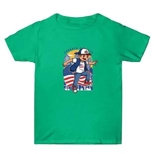Summer Baggy Cotton Short Sleeve T-shirt Custom Made Print On Your Demand, Size: S (Green-2)