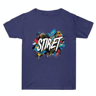 Summer Baggy Cotton Short Sleeve T-shirt Custom Made Print On Your Demand, Size: L (Navy Blue-1)