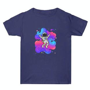 Summer Baggy Cotton Short Sleeve T-shirt Custom Made Print On Your Demand, Size: L (Navy Blue-4)