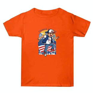 Summer Baggy Cotton Short Sleeve T-shirt Custom Made Print On Your Demand, Size: L (Orange-2)