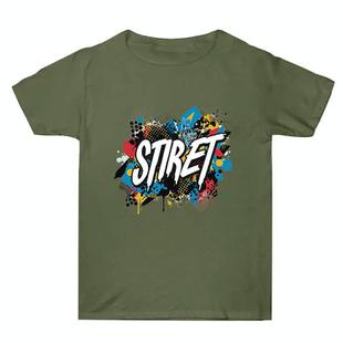 Summer Baggy Cotton Short Sleeve T-shirt Custom Made Print On Your Demand, Size: L (Army Green-1)