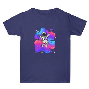 Summer Baggy Cotton Short Sleeve T-shirt Custom Made Print On Your Demand, Size: XL (Navy Blue-4)