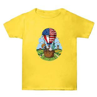 Summer Baggy Cotton Short Sleeve T-shirt Custom Made Print On Your Demand, Size: XL (Yellow-3)