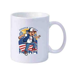 Boy Printed Simple White Ceramics Milk Mug Water Cup Custom Made Print On Your Demand