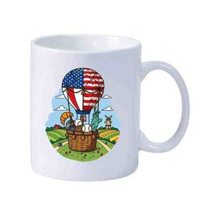Hot Air Balloon Printed Simple White Ceramics Milk Mug Water Cup Custom Made Print On Your Demand