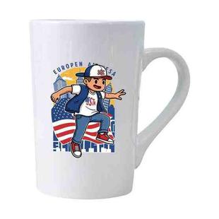 Boy Printed Conical White Ceramics Mug Water Cup Print On Your Demand