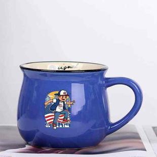 Boy Printed Ceramics Big Belly Mug Water Cup Print On Your Demand (Dark Blue)