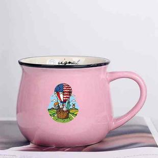 Balloon Printed Ceramics Big Belly Mug Water Cup Print On Your Demand (Pink)