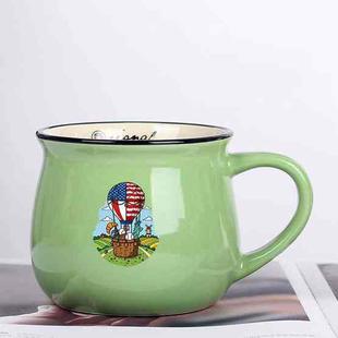 Balloon Printed Ceramics Big Belly Mug Water Cup Print On Your Demand (Green)