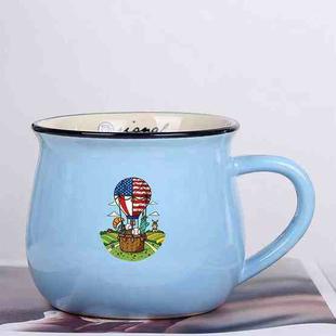 Balloon Printed Ceramics Big Belly Mug Water Cup Print On Your Demand (Sky Blue)