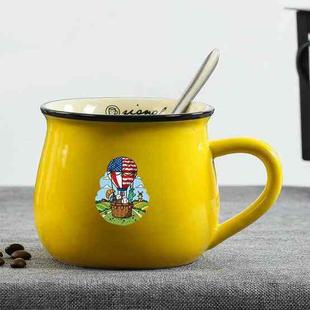Balloon Printed Ceramics Big Belly Mug Water Cup Print On Your Demand (Yellow)