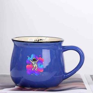Astronaut Printed Ceramics Big Belly Mug Water Cup Print On Your Demand (Dark Blue)
