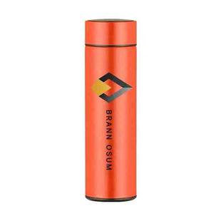 Smart Temperature Display Stainless Steel Thermos Cup Laser Print On Your Demand (Orange)