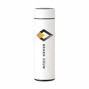 Smart Temperature Display Stainless Steel Thermos Cup Laser Print On Your Demand (White)