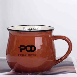 POD Printed Ceramics Big Belly Mug Water Cup Print On Your Demand (Coffee)
