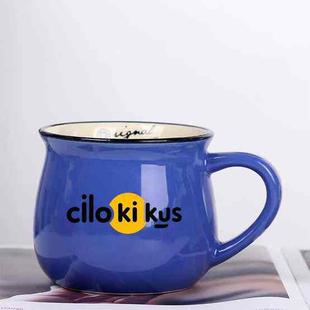 Cilokikus Printed Ceramics Big Belly Mug Water Cup Print On Your Demand (Dark Blue)
