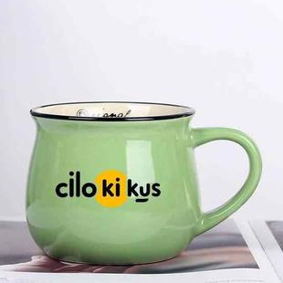 Cilokikus Printed Ceramics Big Belly Mug Water Cup Print On Your Demand (Green)
